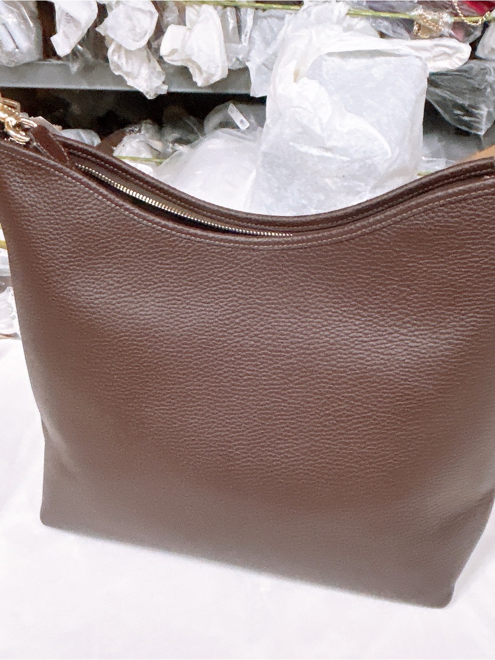 Coach Pebble Leather Laurel large Shoulder Hobo with Gold hardware/maple color - Picture 9 of 13